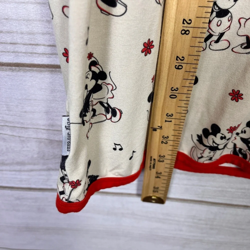 Tiny Threads Kids Mickey Minnie Mouse Bamboo Viscose Nightgown Red Cream 9/10